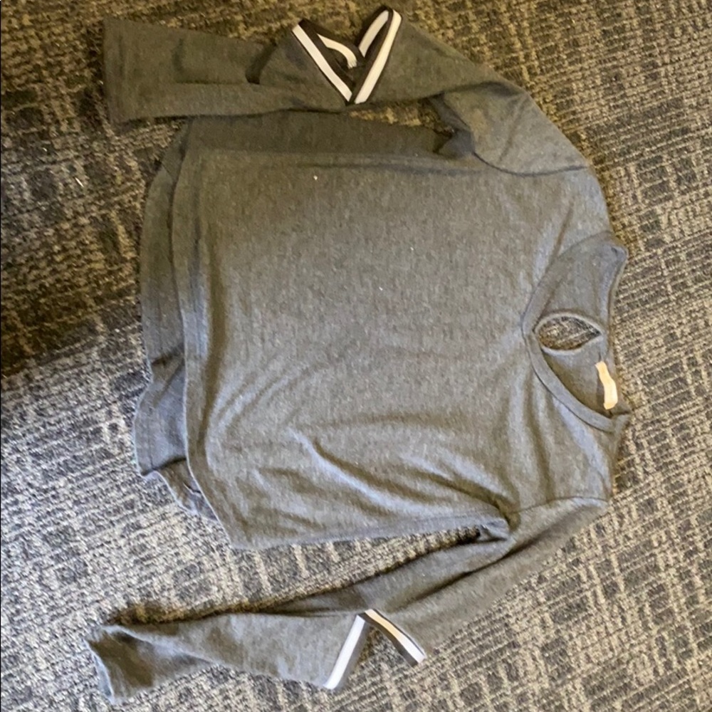 Gray crop top with cut outs